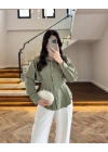 HAKİ DÜĞMELİ PİLELİ GÖMLEK HAKİ -2247