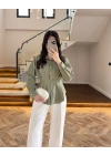 HAKİ DÜĞMELİ PİLELİ GÖMLEK HAKİ -2247