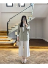 HAKİ ÇİZGİLİ ASTARLI CEKET- 7627