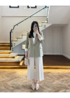 HAKİ ÇİZGİLİ ASTARLI CEKET- 7627