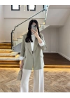 HAKİ ÇİZGİLİ ASTARLI CEKET- 7627