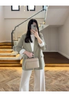 HAKİ ÇİZGİLİ ASTARLI CEKET- 7627