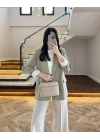 HAKİ ÇİZGİLİ ASTARLI CEKET- 7627
