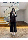 KAHVE ÇİZGİLİ ASTARLI CEKET- 7627