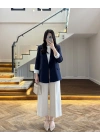LACİVERT ÇİZGİLİ ASTARLI CEKET- 7627