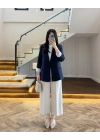 LACİVERT ÇİZGİLİ ASTARLI CEKET- 7627