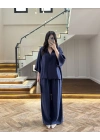 LACİVERT MODAL BLUZ PANTOLON TAKIM