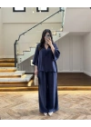 LACİVERT MODAL BLUZ PANTOLON TAKIM