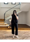 SİYAH ASTARLI YELEK PANTOLON TAKIM-7169