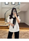 SİYAH FULAR DETAYLI PANTOLON TAKIM-4116