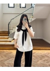 SİYAH FULAR DETAYLI PANTOLON TAKIM-4116