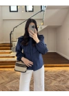 LACİVERT FIRFIRLI GÖMLEK -260919