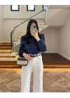 LACİVERT FIRFIRLI GÖMLEK -260919
