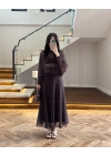 KAHVE PUANTİYELİ ŞİFON TAKIM-263215