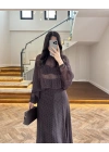 KAHVE PUANTİYELİ ŞİFON TAKIM-263215