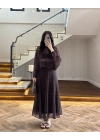 KAHVE PUANTİYELİ ŞİFON TAKIM-263215