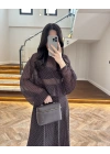 KAHVE PUANTİYELİ ŞİFON TAKIM-263215