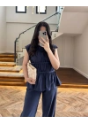LACİVERT TENSEL NEVÜRLÜ BLUZ PANTOLON TAKIM-250483