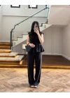 SİYAH TENSEL NEVÜRLÜ BLUZ PANTOLON TAKIM-250483