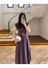 BORDO TOKA DETAYLI TENSEL ELBİSE -260990