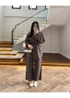 KAHVE BAĞCIKLI KİMONO TAKIM -8968