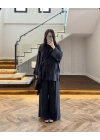 SİYAH ÜST BLUZ TOKALI PANTOLONLU TAKIM-51346