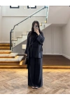 SİYAH ÜST BLUZ TOKALI PANTOLONLU TAKIM-51346