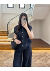 DENİM DÜŞÜK KOL YELEK PANTOLON TAKIM-260982