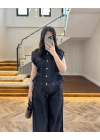 DENİM DÜŞÜK KOL YELEK PANTOLON TAKIM-260982