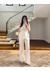 NATURAL ASİMETRİK BLUZ PANTOLON TAKIM-8784