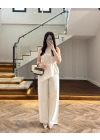 NATURAL ASİMETRİK BLUZ PANTOLON TAKIM-8784
