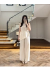 NATURAL ASİMETRİK BLUZ PANTOLON TAKIM-8784