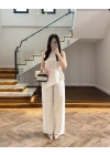 NATURAL ASİMETRİK BLUZ PANTOLON TAKIM-8784