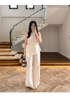 NATURAL ASİMETRİK BLUZ PANTOLON TAKIM-8784