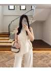 NATURAL ASİMETRİK BLUZ PANTOLON TAKIM-8784
