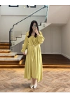 GÖMLEKLİ YAĞ YEŞİL ELBİSE-60629
