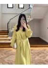 GÖMLEKLİ YAĞ YEŞİL ELBİSE-60629