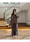 KAHVE TEK CEPLİ KETEN TAKIM-9007