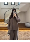 KAHVE TEK CEPLİ KETEN TAKIM-9007