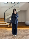 LACİVERT ÖNÜ DÜĞMELİ İTHAL TAKIM-9057