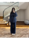 LACİVERT ÖNÜ DÜĞMELİ İTHAL TAKIM-9057