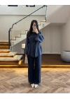 LACİVERT ÖNÜ DÜĞMELİ İTHAL TAKIM-9057