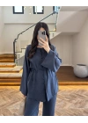 LACİVERT ÖNÜ DÜĞMELİ İTHAL TAKIM-9057