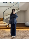 LACİVERT ÖNÜ DÜĞMELİ İTHAL TAKIM-9057