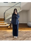 LACİVERT ÖNÜ DÜĞMELİ İTHAL TAKIM-9057