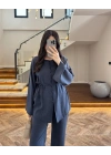 LACİVERT ÖNÜ DÜĞMELİ İTHAL TAKIM-9057