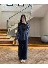 LACİVERT ÖNÜ DÜĞMELİ İTHAL TAKIM-9057