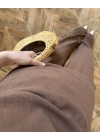 KAHVE ASİMETRİK TEK OMUZ BLUZ TAKIM-267330