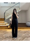 SİYAH ASİMETRİK TEK OMUZ BLUZ TAKIM-267330