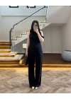 SİYAH ASİMETRİK TEK OMUZ BLUZ TAKIM-267330